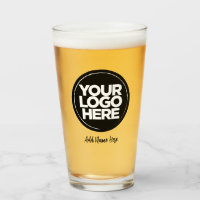 Personalized Logo, Casual Script text Beer Glasses