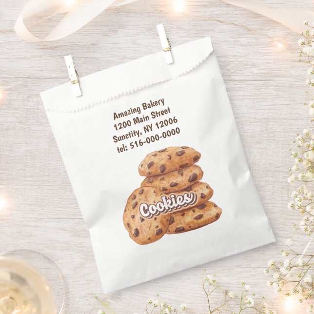 Personalized Logo Chocolate Cookies Bakery, Baker  Favour Bag (Clipped)