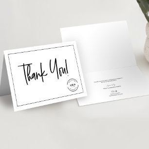 Personalized Logo Client Appreciation folded Thank You Card