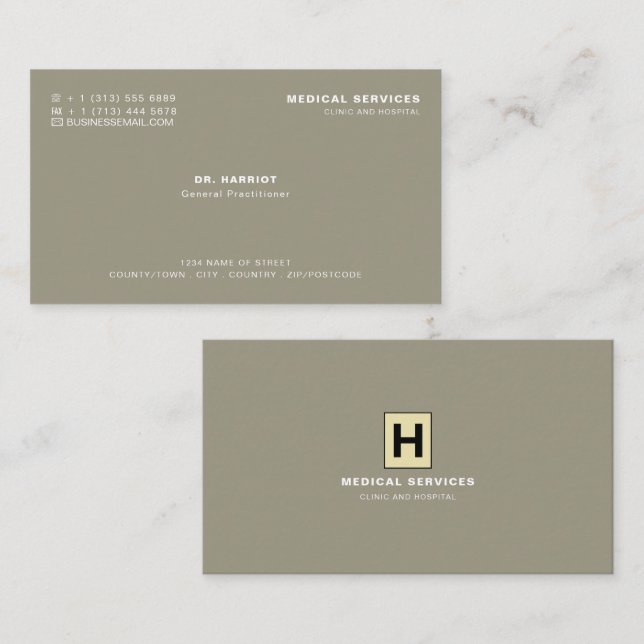 Personalized Logo, Medical Professional, Physician Business Card (Front/Back)