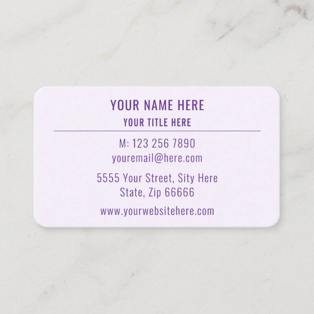 Personalized Logo Name Info Business Card (Front)