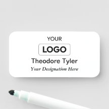 Personalized Logo Name Tag - Satin Grey Gradient