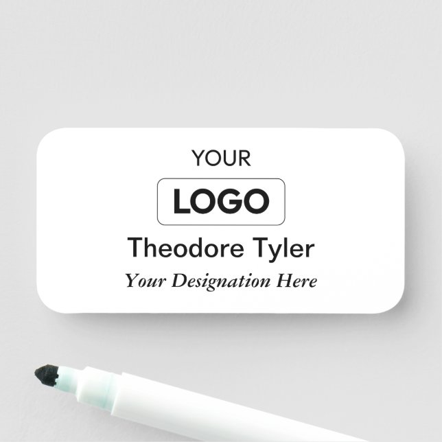 Personalized Logo Name Tag - Satin Grey Gradient (In Situ)