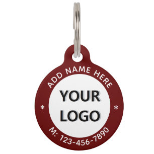 Personalized Logo or Photo Name Text Pet ID Tag