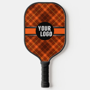    Personalized Logo Orange Pattern Modern Branded Pickleball Paddle