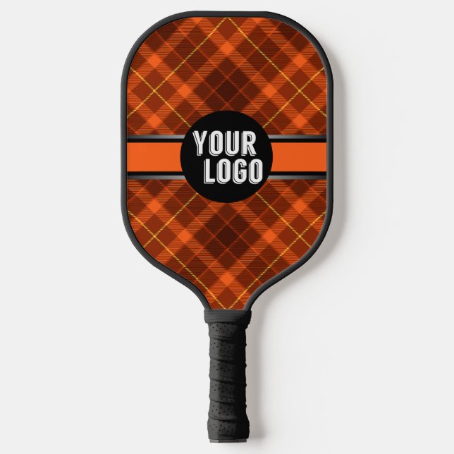    Personalized Logo Orange Pattern Modern Branded Pickleball Paddle (Front)