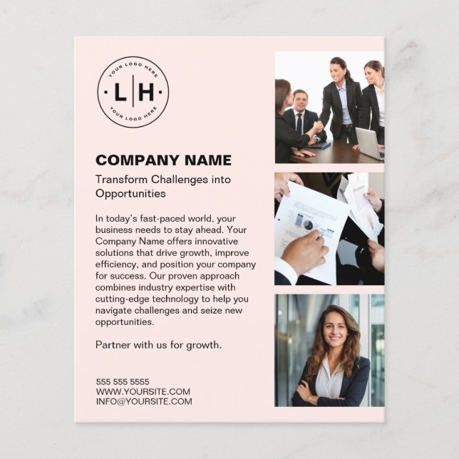 Personalized Logo Photo Modern Business Flyer (Front)