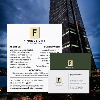 Personalized Logo, Professional Business & Finance Card