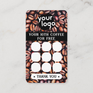    Personalized Logo & QR Code Coffee Loyalty Card