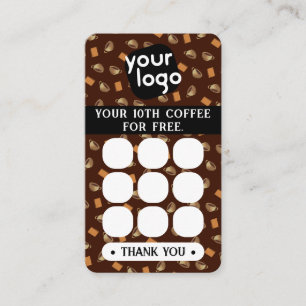 Personalized Logo & QR Code Coffee Loyalty Card