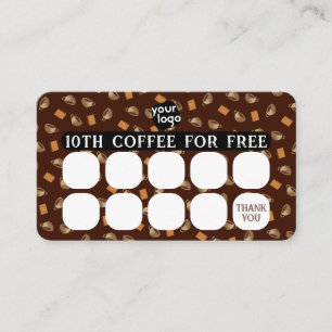 Personalized Logo & QR Code Coffee Loyalty Card