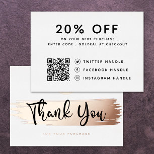 Personalized Logo QR Code Thank You Discount Card