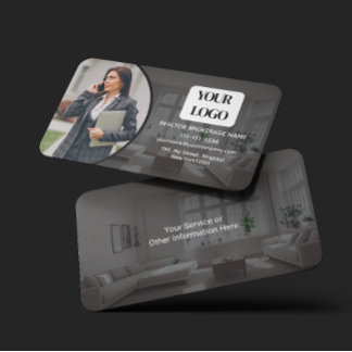 Personalized Logo Realtor Broker Real Estate Agent Business Card