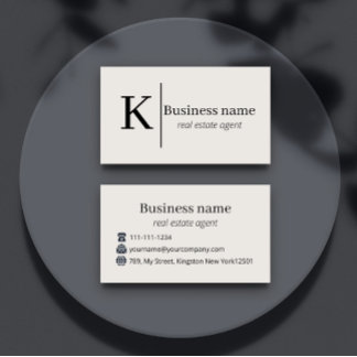Personalized Logo Realtor Broker Real Estate Agent Business Card
