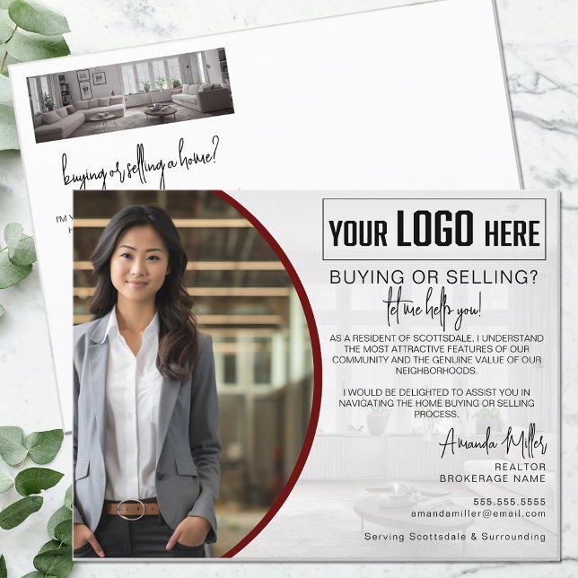 Personalized Logo Realtor Broker Real Estate Agent Postcard (Creator Uploaded)