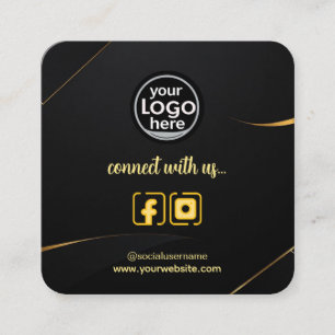 Personalized Logo, Social Links & QR Code Square Business Card