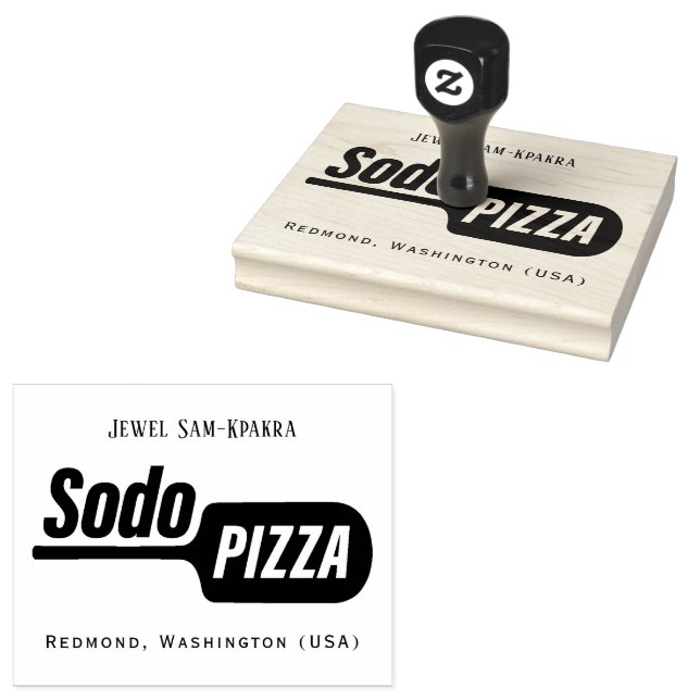 Personalized LOGO Sodo Pizza Rubber Stamp (Stamped)