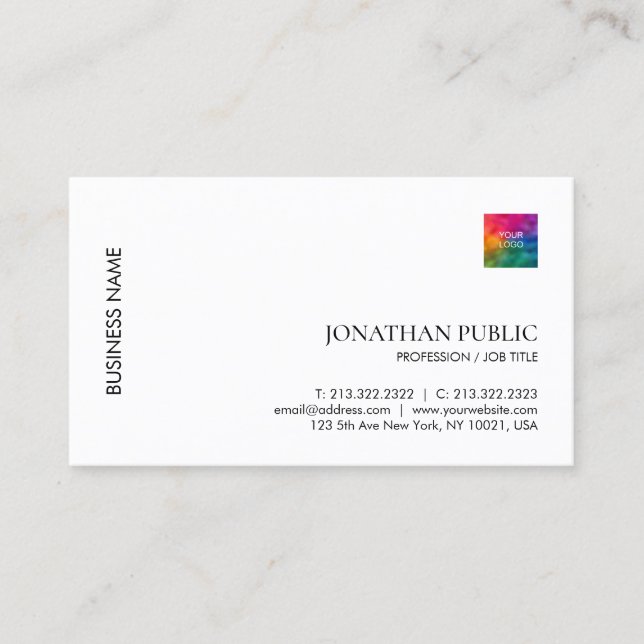 Personalized Logo Template Professional Elegant Business Card (Front)
