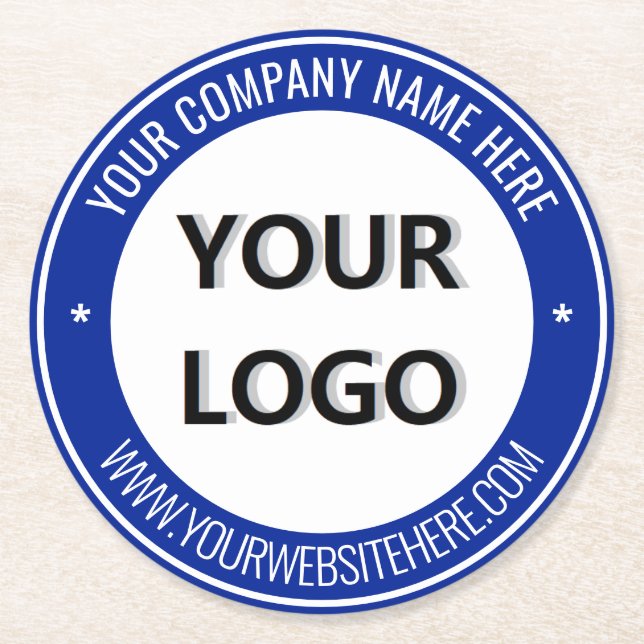Personalized Logo Text and Colours Paper Coaster (Front)