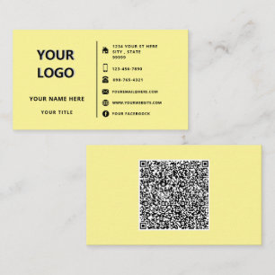 Personalized Logo Text QR Code Info Business Card