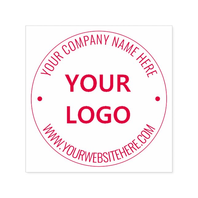 Personalized Logo Text Round Self-inking Stamp (Design)
