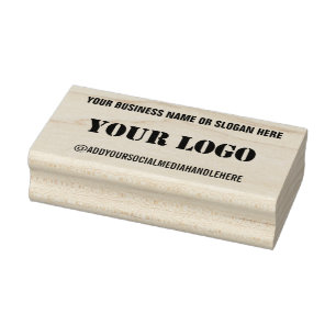 Personalized Logo Text Social Media Rubber Stamp