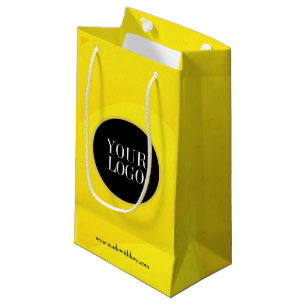 Personalized Logo Text Yellow Paper Gift Bag
