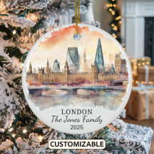Personalized London Ornament, England Gift