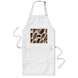 Personalized Long Apron – Boho Monogram Brown