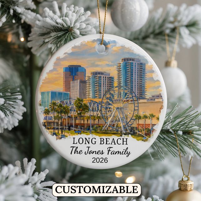 Personalized Long Beach Ornament Custom California (Creator Uploaded)