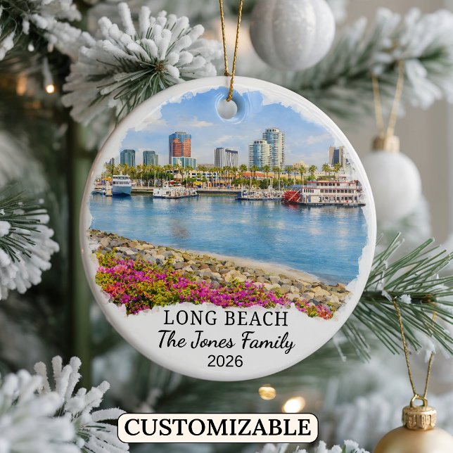 Personalized Long Beach Ornament Custom California (Creator Uploaded)