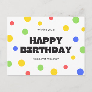 Personalized - Long Distance Birthday Postcard