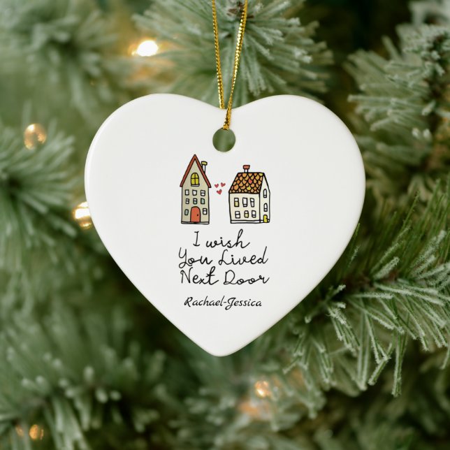 Personalized Long distance friend Ceramic Ornament (Tree)