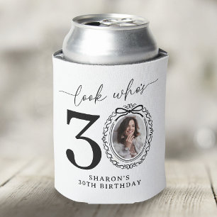 Personalized Look Who's 30 Photo Birthday Can Cooler