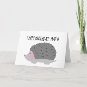 Personalized Looking Sharp Hedgehog Birthday Card