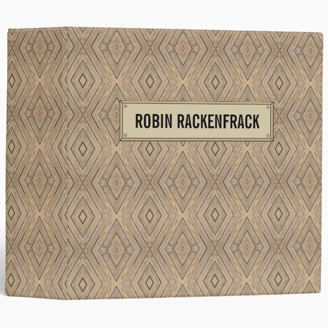 Personalized Looseleaf Binder with Woodgrain Look! (Front/Spine)