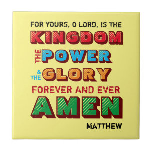 Personalized LORDS PRAYER Colourful Christian Tile