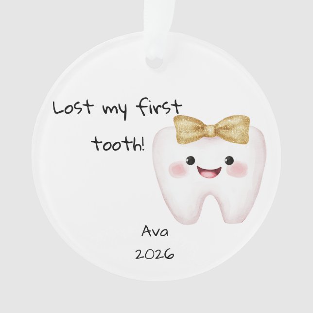 Personalized Lost My First Tooth Christmas Ornament (Front)