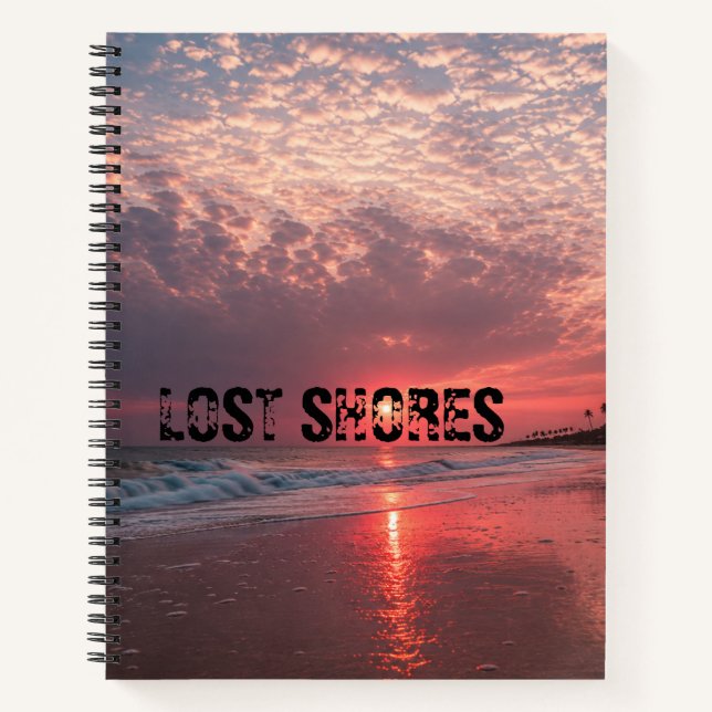 Personalized Lost Shores Beach Sunrise  Notebook (Front)