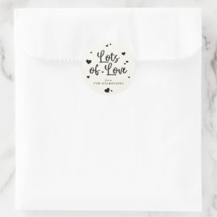 Personalized Lots of Love Valentine Hearts Classic Round Sticker