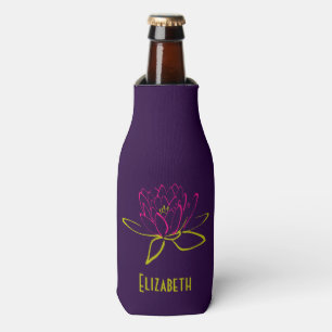 Personalized Lotus Flower / Water Lily Bottle Cooler