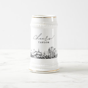 Personalized Louisville Gift Skyline Beer Stein