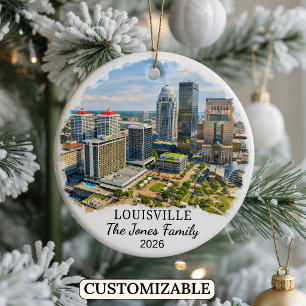 Personalized Louisville Ornament, Custom Kentucky Ceramic Ornament