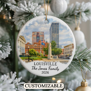 Personalized Louisville Ornament, Custom Kentucky Ceramic Ornament