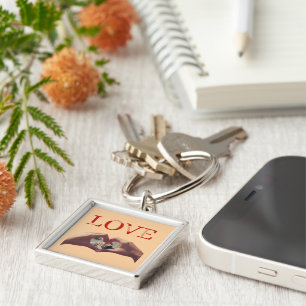 Personalized LOVE Acronym Photo  Keychain