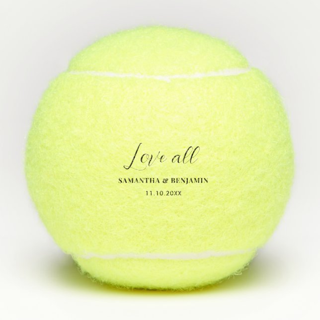 Personalized Love All Wedding Party Groomsmen Tennis Balls (Front)