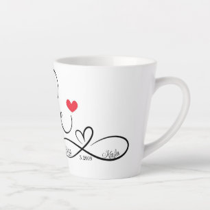Personalized Love and Infinity Heart Latte Mug