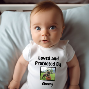 Personalized Love and Protected By Dog Baby Bodysuit