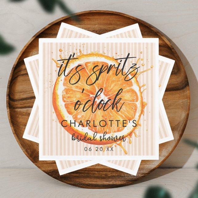 Personalized Love at First Spritz Bridal Shower  Napkin (Creator Uploaded)