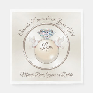 Personalized Love Bird Wedding Napkins in 3 Sizes